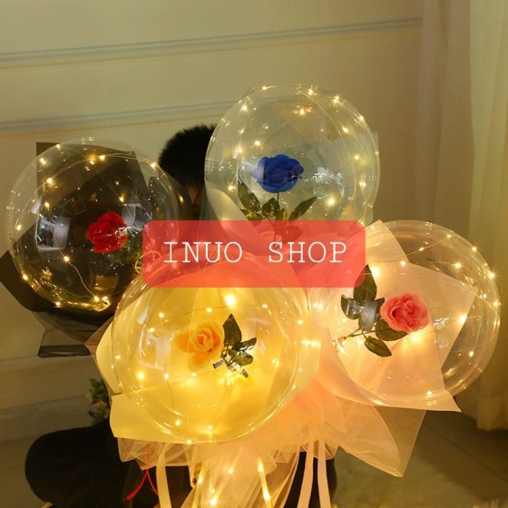 Globo redondo luminoso con rosa🌹